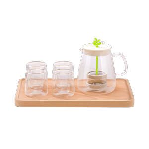 小米有品17PIN杯具套装茶具组合北欧家用水杯客厅耐高温玻璃杯
