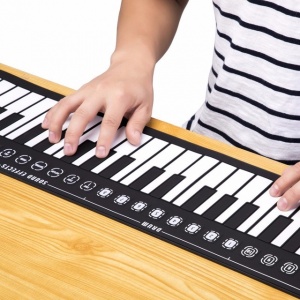 儿童手卷钢琴 智能折叠电子琴 带音箱喇叭 琴键加厚版 便携式学琴练琴005283